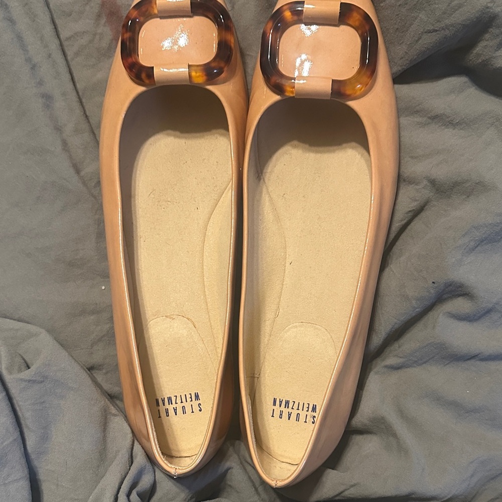 Stuart Weitzman Beige Loafers with Tortoise Accent